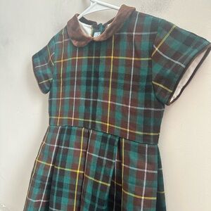papo de anjo wool plaid tartan dress Girl’s 5 years old